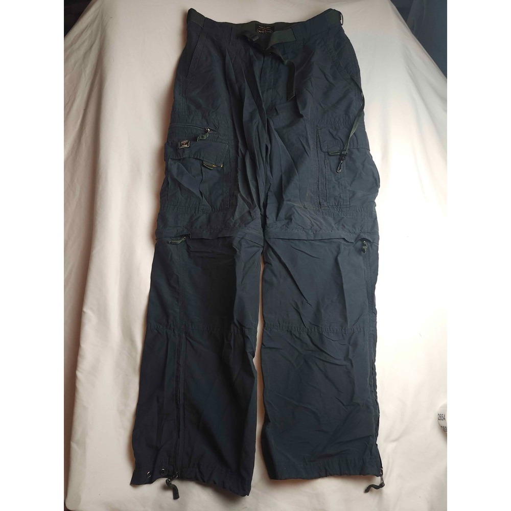 Vtg Y2K WearFirst Cargo Pants Mens 34x30 Blue Convertible Zip Off Utility Wear